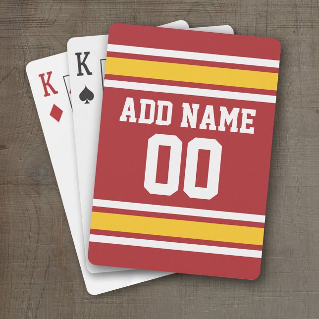 Jeu De Cartes Sports Team Football Jersey Nom personnalisé Numér (Personalized Playing Cards - Sports Jersey Design)