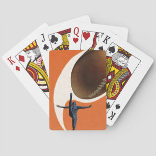 Jeu De Cartes Sports Vintage, Joueur de Football Botant le Ballo