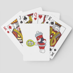Jeu De Cartes Spray au tennis avec raquette de tennis