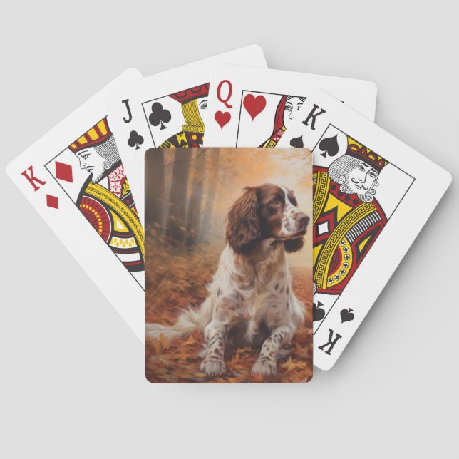 Jeu De Cartes Springer Spaniel à l'automne Feuilles automne Insp (dos)
