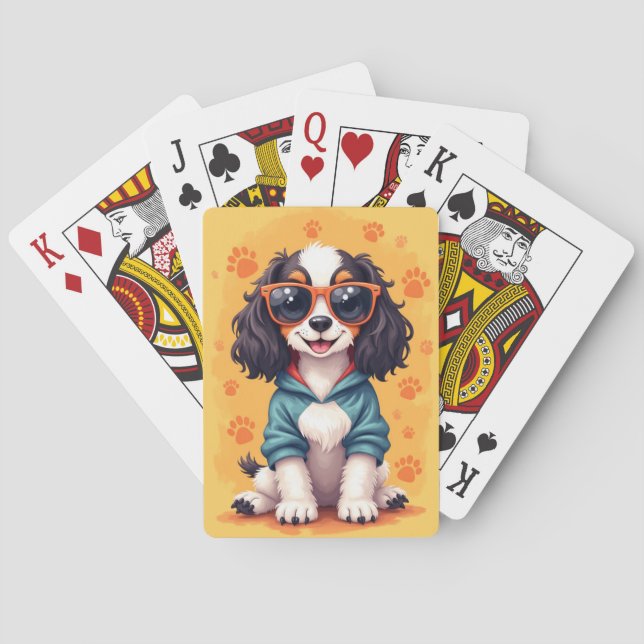 Jeu De Cartes Springer Spaniel Kawaii Chien Drôle (dos)
