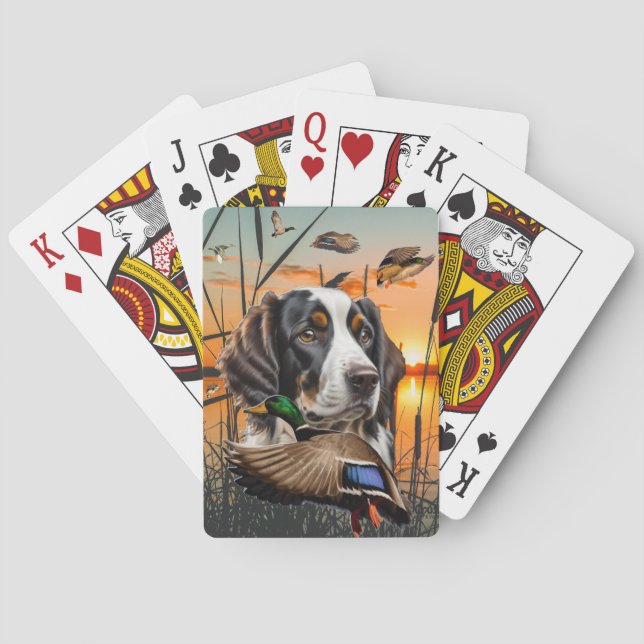 Jeu De Cartes Springer Spaniel Playing Cartes, Chasse De Canard (dos)