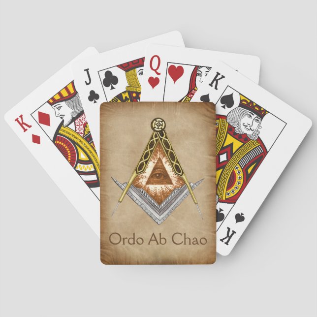 Jeu De Cartes Square and Compass with All Seeing Eye (dos)