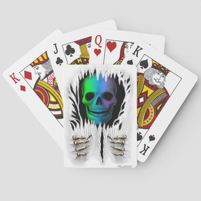 JEU DE CARTES SQUELETTE DÉCHIRÉ (dos)