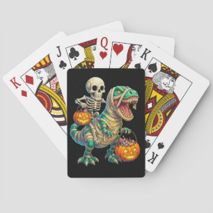 Jeu De Cartes Squelette Fantaisiste à Cheval sur un T-Rex Momie