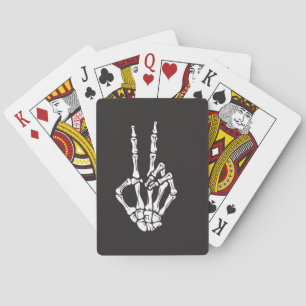 Jeu De Cartes Squelette La main fait la paix Signe sur un ensemb