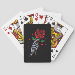 Jeu De Cartes Squelette main avec Rose - Art gothique