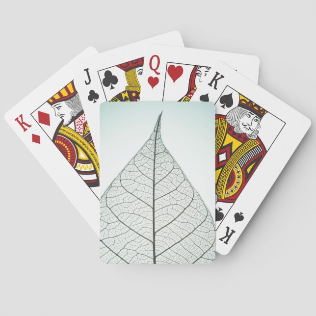 Jeu De Cartes Squelette vert de feuille (dos)