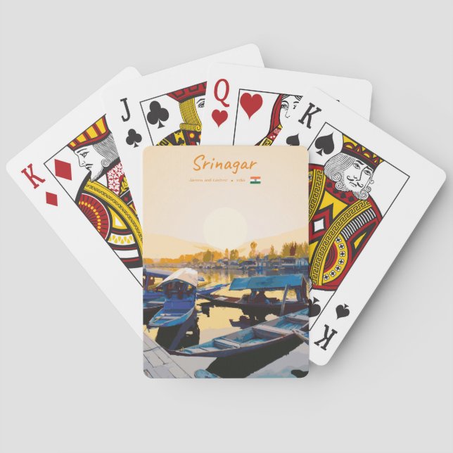 Jeu De Cartes Srinagar, Inde - Bateaux Shikara du lac Dal (dos)