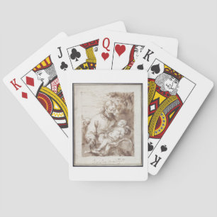 Jeu De Cartes St. Joseph avec l'Enfant Jésus endormi (plume & e