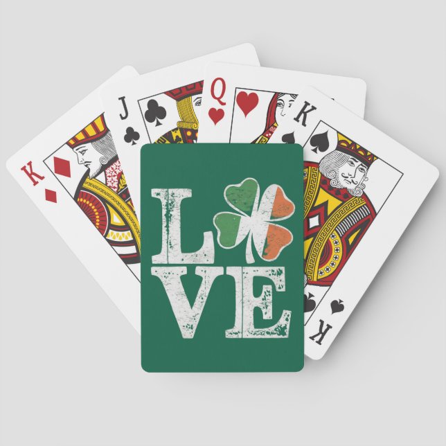 Jeu De Cartes St Patricks Day Amour Chanceux Trèfle Irlandais Ve (dos)