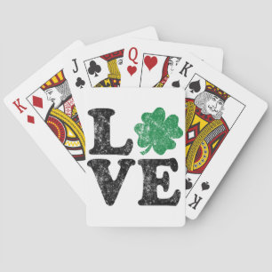Jeu De Cartes St Patrick's Day LOVE Shamrock irlandais