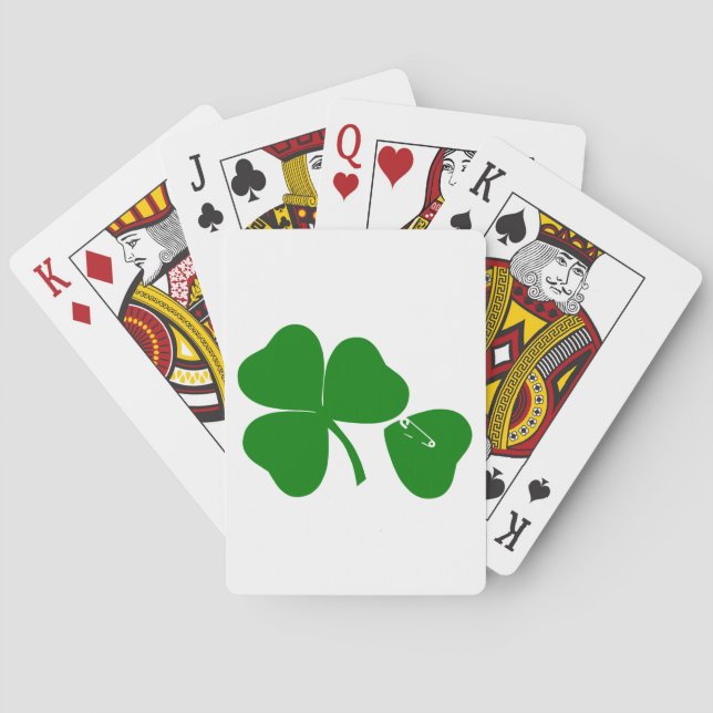 Jeu De Cartes St Patrick's Day - Obtenez Lucky 3 + 1 feuilles =  (dos)
