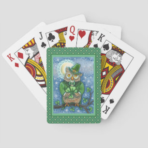 JEU DE CARTES ST. PATRICK'S DAY OWL, 4 HORLOGE LEPRECHAUN