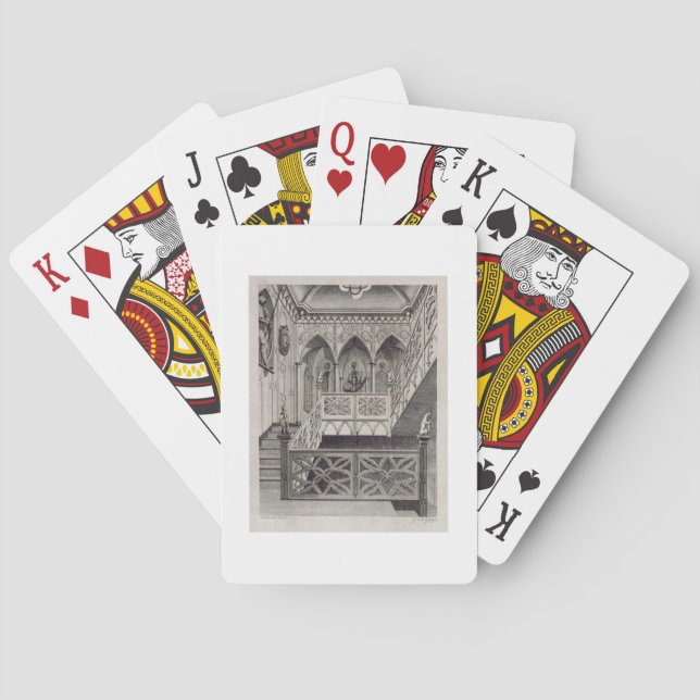 Jeu De Cartes Staircase at Strawberry Hill, gravée par J. Neomc (dos)