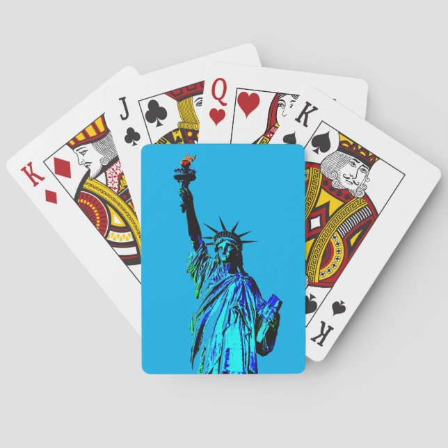 Jeu De Cartes Statue bleue de Lady Liberty (dos)