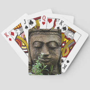 Jeu De Cartes Statue de jardin en pierre avec fleur