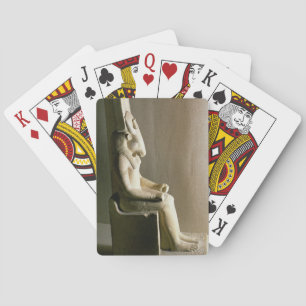 Jeu De Cartes Statue du dieu Montou avec une tête de taureau, f