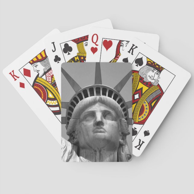 Jeu De Cartes Statue noire et blanche de Liberty New York (dos)