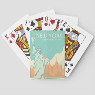 Jeu De Cartes Statue vintage de Liberty New York City Travel