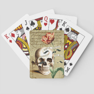Jeu De Cartes Steampunk Crâne Floral Halloween Jouer des cartes