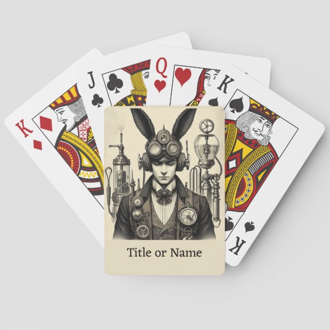 Jeu De Cartes Steampunk Homme avec oreilles (dos)