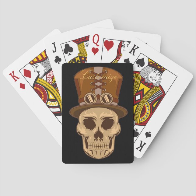Jeu De Cartes Steampunk Skull in Top Hat Thunder_Cove (dos)