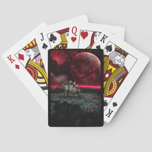 Jeu De Cartes Stégosaure dans une scène dramatique (dos)