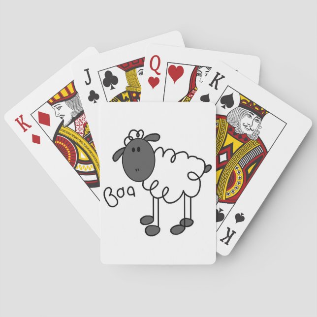 Jeu De Cartes Stick Figure Sheep T-shirts and Gifts (dos)