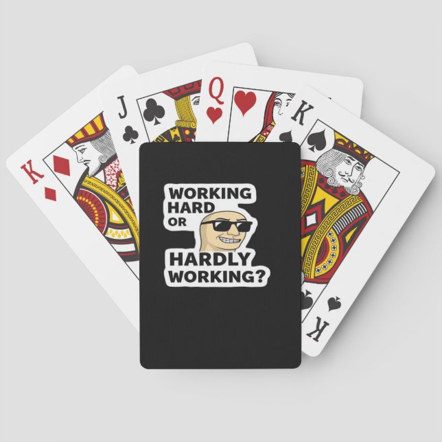 Jeu De Cartes Sticker Mème Drôle Travaillant Dur Ou Difficile (dos)