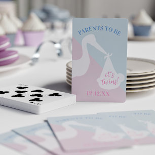 Jeu De Cartes Stork Twin Baby shower Genre Révéler Jouer Cartes