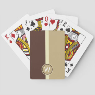 Jeu De Cartes Stri crème décoré d'un monogramme moderne de café