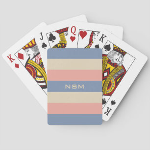 Jeu De Cartes Stripes Motif personnalisé monogramme lecture de c