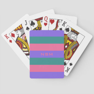 Jeu De Cartes Stripes Motif personnalisé monogramme lecture de c