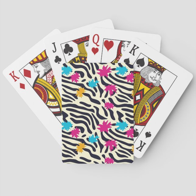 Jeu De Cartes Stripes zébrées Abstraites avec pellicule de peint (dos)