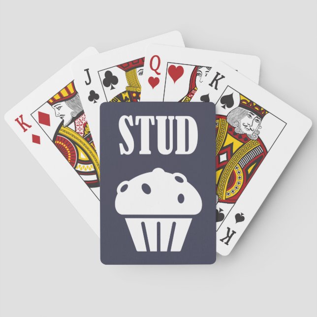 Jeu De Cartes STUD Muffin Manly Tough Guy Funny Cadeau Bon regar (dos)