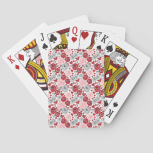 Jeu De Cartes Style d'art de gribouillage Roses Roses Cœurs Sain