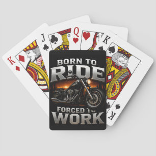 Jeu De Cartes 🏍️ Style de crâne de motard chromé pour les motar