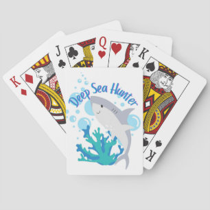 Jeu De Cartes style de dessin animé de requin de chasse en haute