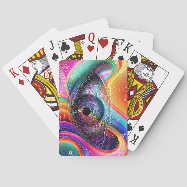 Jeu De Cartes Style géométrique moderne psychédélique Abstraite  (dos)