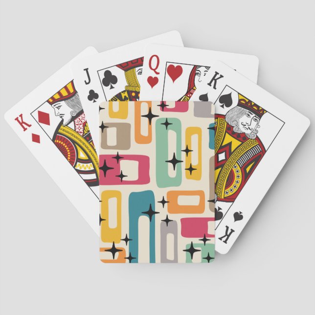 Jeu De Cartes Style moderne du milieu du siècle (dos)