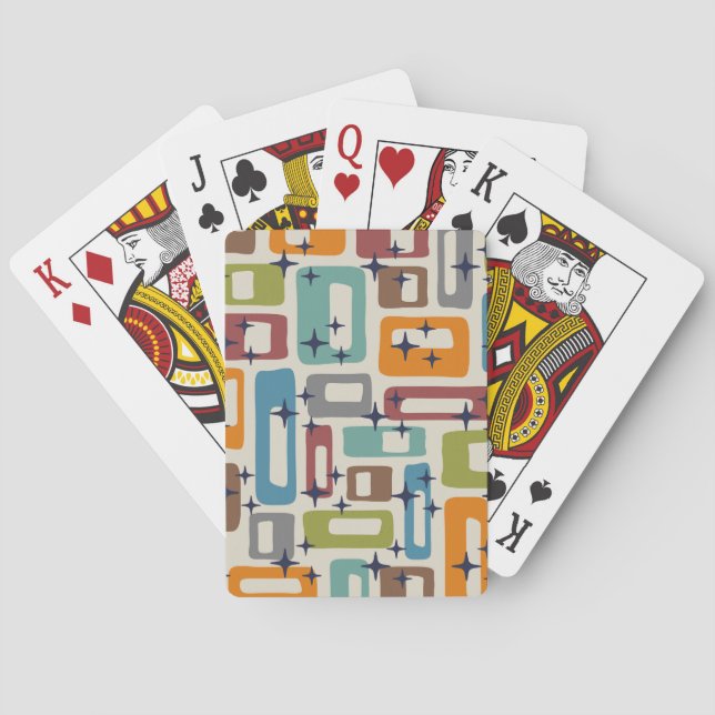 Jeu De Cartes Style moderne du milieu du siècle (dos)