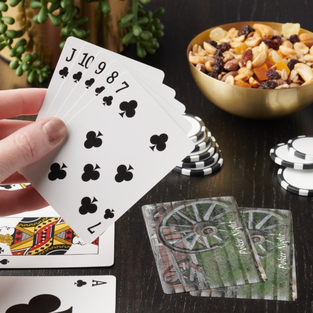 Jeu De Cartes Style Occidental Rustique Wagon Roue Jouer Cartes (In Situ)