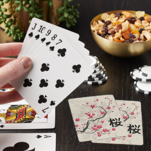 Jeu De Cartes Style oriental Sakura Cherry Blossom Art