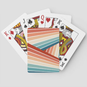 Jeu De Cartes Style rétro coloré diagonale arc-en-ciel