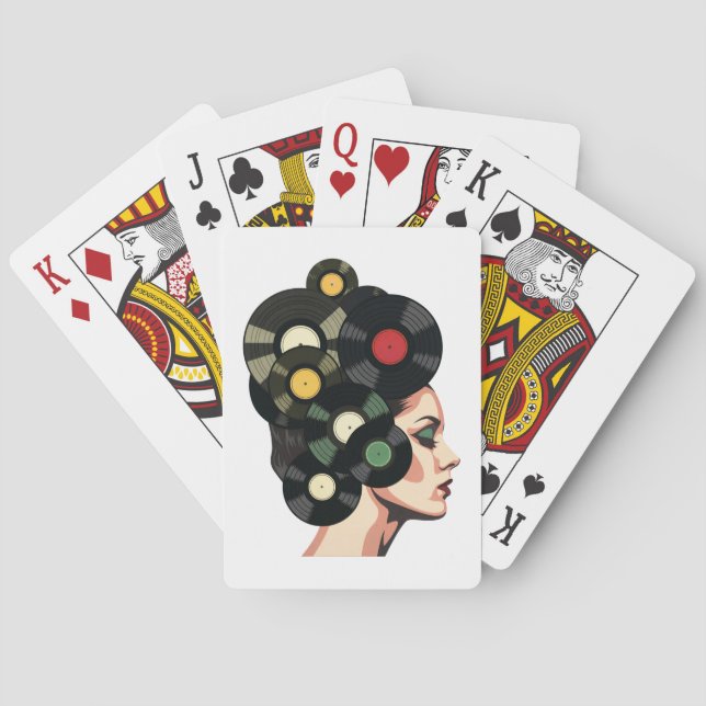 Jeu De Cartes Stylized Retro Vinyl Record Poster Art (dos)