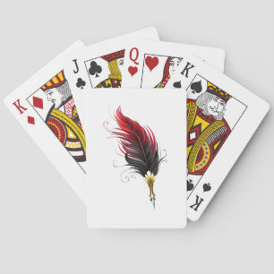 Jeu De Cartes Stylo rouge en plumes avec nib or