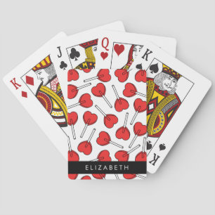 Jeu De Cartes Sucettes Rouges, Sucettes en Forme de Cœur, Sucett