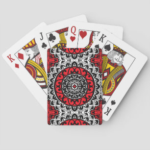 Jeu De Cartes Sud-Ouest Sun Mandala Batik, Rouge, Noir et Blanc