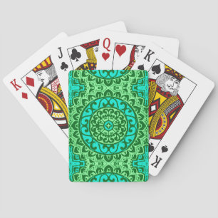 Jeu De Cartes Sud-ouest Sun Mandala, vert et turquoise